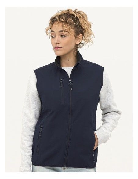 SOL-03826-Womens Falcon Zipped Softshell Bodywarmer