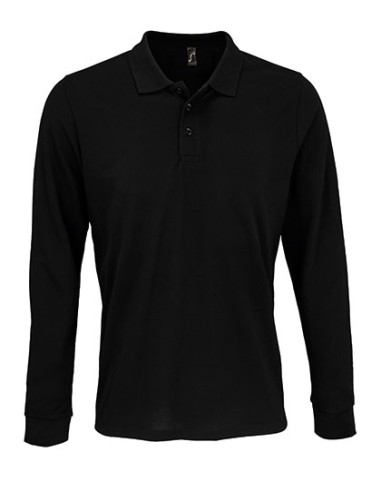 SOL-03983-Unisex Long Sleeve Polycotton Polo Shirt