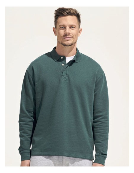 SOL-03990-Unisex Polo Collar Sweatshirt Heritage