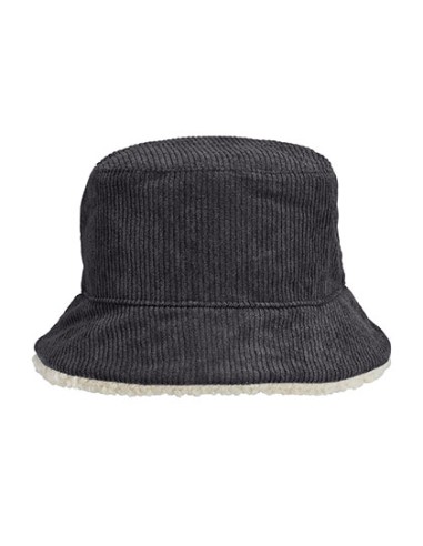 SOL-03998-Reversible Sherpa And Velvet Bucket Hat