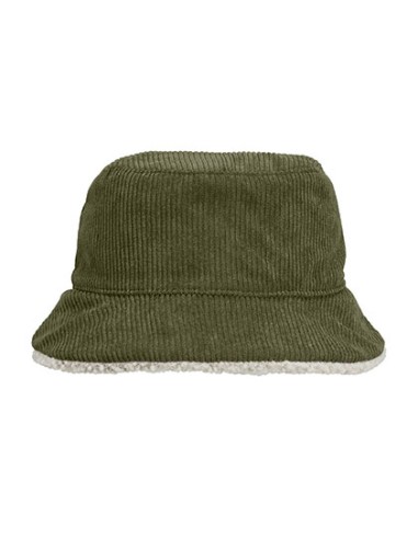 SOL-03998-Reversible Sherpa And Velvet Bucket Hat