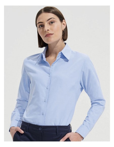 SOL-16020-Womens Oxford-Blouse Embassy Long Sleeve