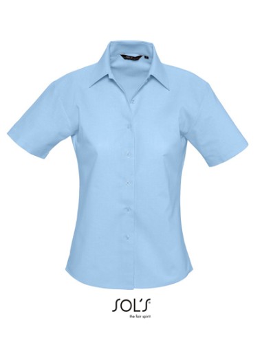 SOL-16030-Womens Oxford-Blouse Elite Short Sleeve