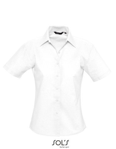 SOL-16030-Womens Oxford-Blouse Elite Short Sleeve