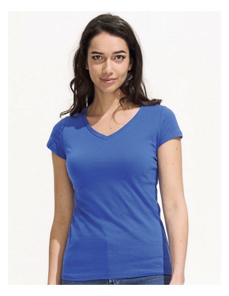 SOL-11388-Womens V-Neck-T-Shirt Moon