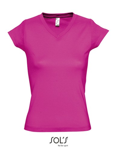 SOL-11388-Womens V-Neck-T-Shirt Moon