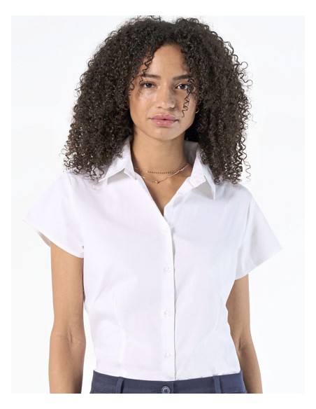SOL-17020-Womens Stretch-Blouse Excess Short Sleeve