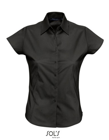 SOL-17020-Womens Stretch-Blouse Excess Short Sleeve