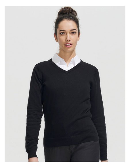 SOL-90010-Womens V-Neck Sweater Galaxy
