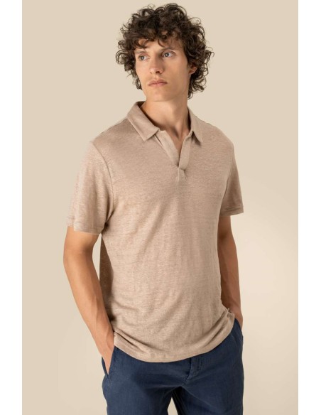 SPA-SP220-MEN’S LINEN POLO SHIRT