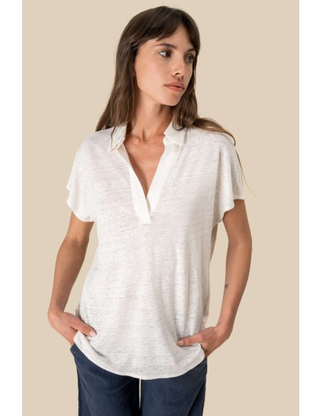 SPA-SP221-LADIES’ LINEN POLO SHIRT