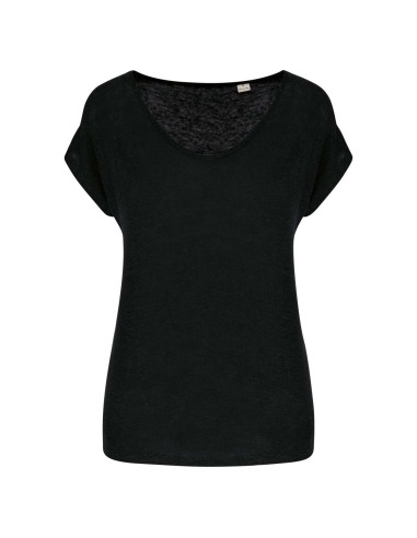 SPA-SP321-LADIES' V-NECK LINEN T-SHIRT