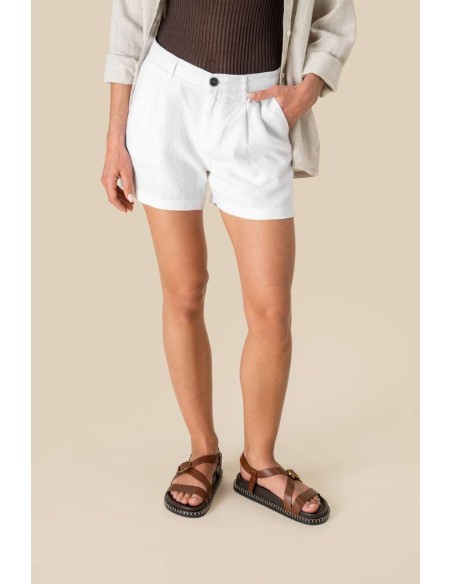 SPA-SP713-LADIES' LINEN SHORT