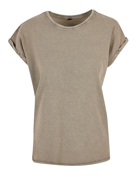 B-BY053-Ladies Acid Washed Extended Shoulder Tee