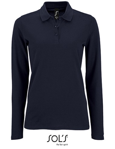 SOL-02083-Womens Long-Sleeve Piqué Polo Shirt Perfect