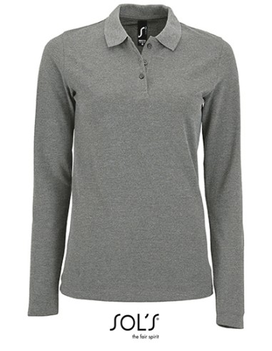 SOL-02083-Womens Long-Sleeve Piqué Polo Shirt Perfect