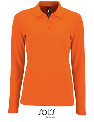 SOL-02083-Womens Long-Sleeve Piqué Polo Shirt Perfect