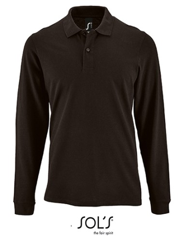 SOL-02087-Mens Long-Sleeve Piqué Polo Shirt Perfect