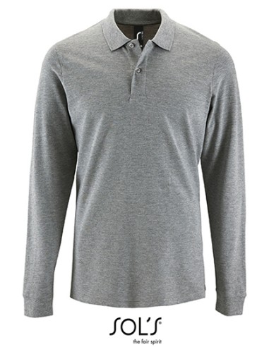 SOL-02087-Mens Long-Sleeve Piqué Polo Shirt Perfect