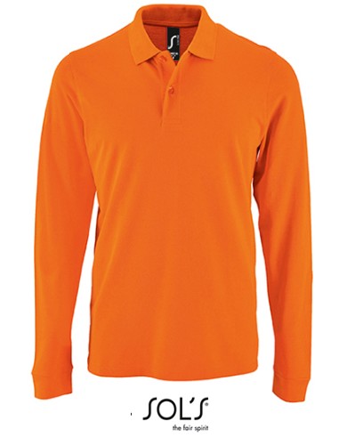 SOL-02087-Mens Long-Sleeve Piqué Polo Shirt Perfect