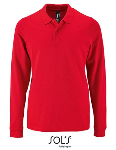 SOL-02087-Mens Long-Sleeve Piqué Polo Shirt Perfect