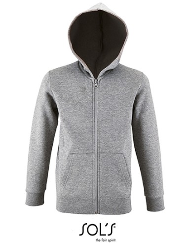 SOL-02092-Kids Zip Hoodie Stone