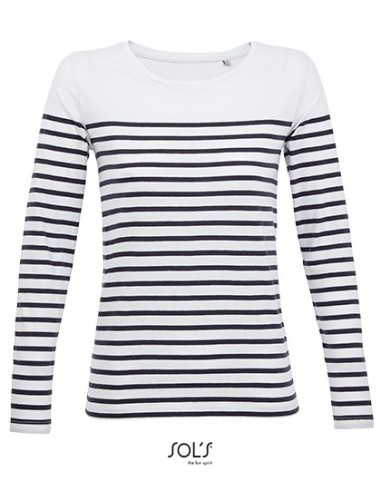 SOL-03100-Womens Long Sleeve Striped T-Shirt Matelot