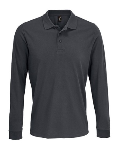 SOL-03983-Unisex Long Sleeve Polycotton Polo Shirt