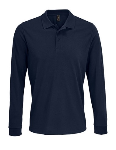SOL-03983-Unisex Long Sleeve Polycotton Polo Shirt
