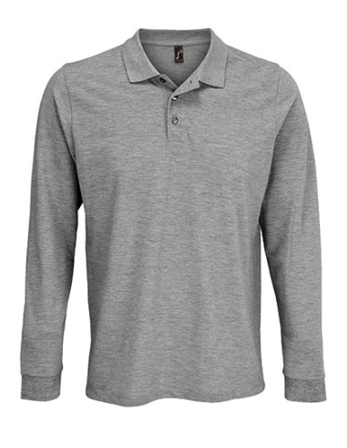 SOL-03983-Unisex Long Sleeve Polycotton Polo Shirt