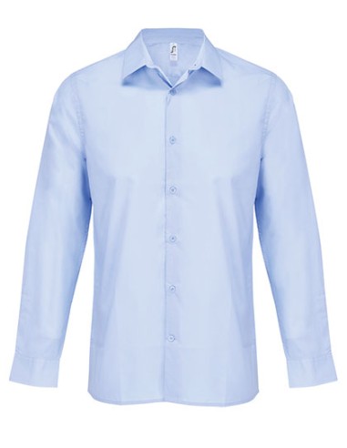 SOL-04770-Mens Poplin Shirt Long Sleeve Bailey