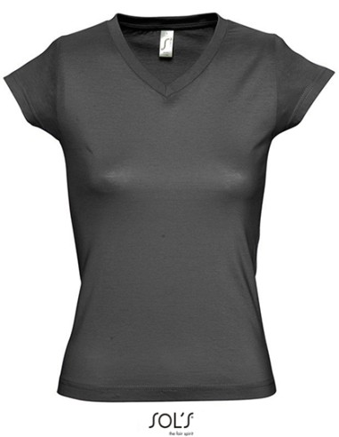 SOL-11388-Womens V-Neck-T-Shirt Moon