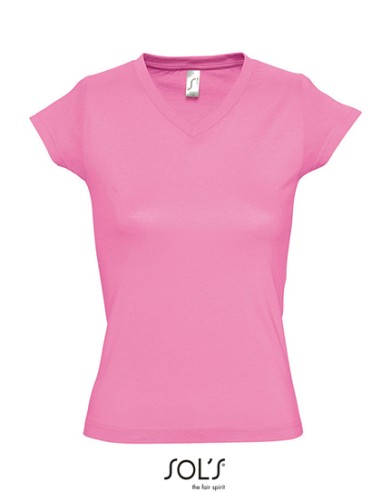 SOL-11388-Womens V-Neck-T-Shirt Moon