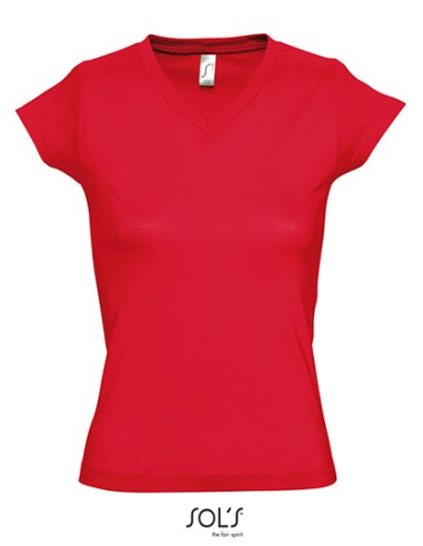 SOL-11388-Womens V-Neck-T-Shirt Moon