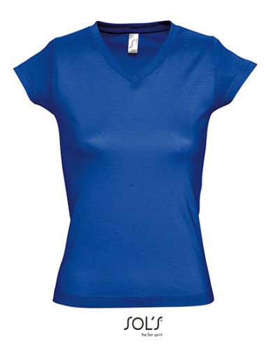 SOL-11388-Womens V-Neck-T-Shirt Moon