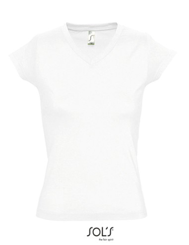 SOL-11388-Womens V-Neck-T-Shirt Moon