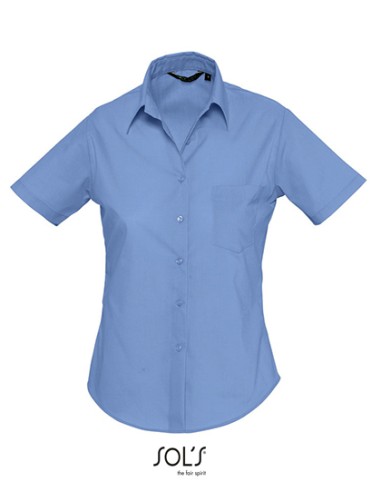 SOL-16070-Popeline-Blouse Escape Short Sleeve