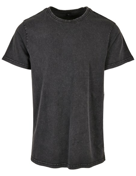B-BY190-Acid Washed Round Neck Tee