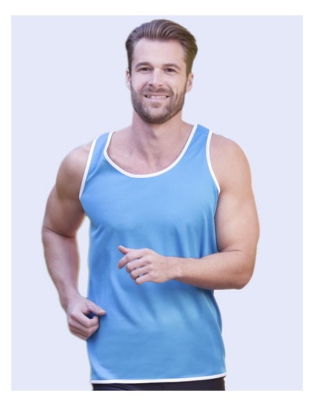STR-SW305-Mens Contrast Sports Vest