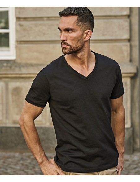 TEE-8006-Fashion V-Neck Sof Tee