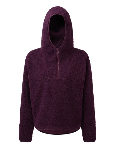 TRI-TR089-Sweat à capuche zippé sherpa avec fermeture éclair 1/4 pour femme TriDri®