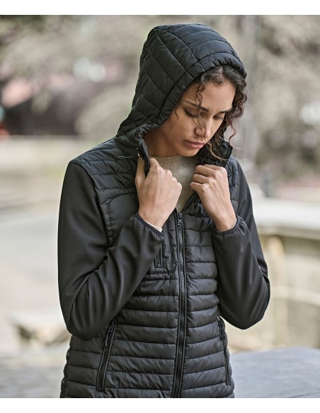 TEE-9629-Womens Hooded Crossover Jacket