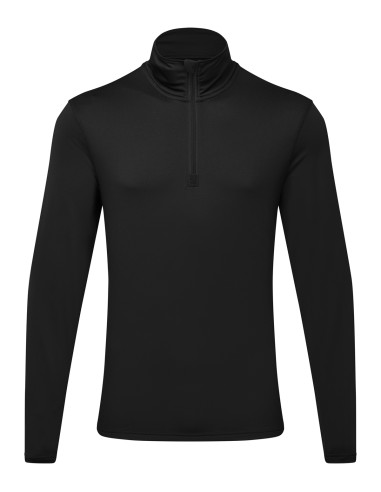 TRI-TR111-Top en tissu gratté recyclé à ¼ de zip et à manches longues TriDri®