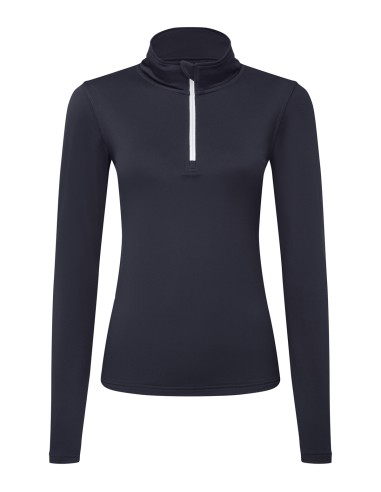 TRI-TR121-Top femme en tissu gratté recyclé à ¼ de zip et à manches longues TriDri®