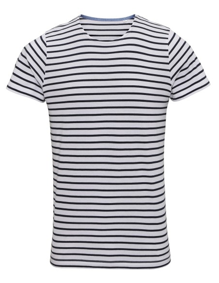 A-AQ072-T-shirt marinière « coastal » homme à manches courtes