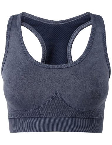 TRI-TR216-Brassière femme TriDri® sans couture. Aspect denim.