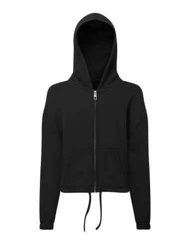 TRI-TR61B-Kids Recycled Cropped Oversize Full-Zip Hoodie