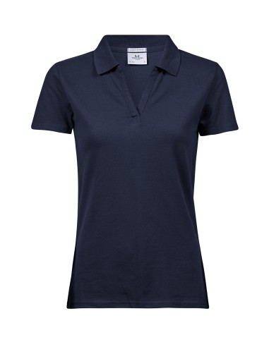 TEE-1409-Womens Luxury Stretch V-Neck Polo