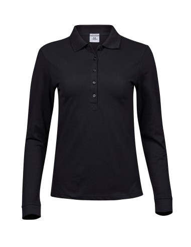 TEE-146-Womens Luxury Stretch Long Sleeve Polo