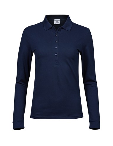 TEE-146-Womens Luxury Stretch Long Sleeve Polo